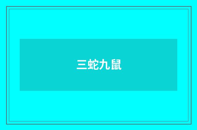 三蛇九鼠