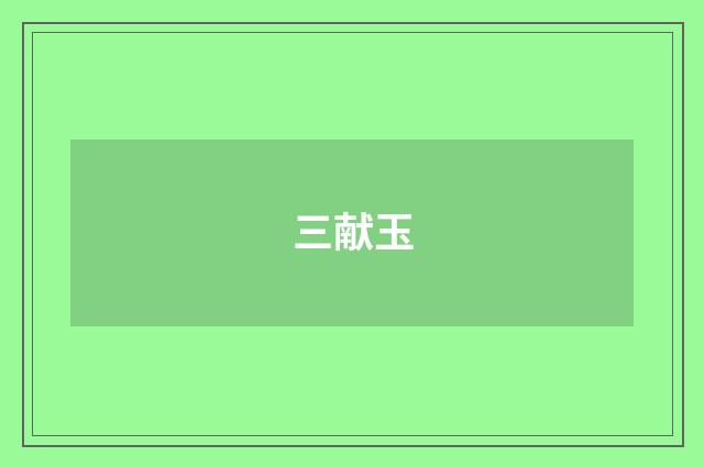三献玉