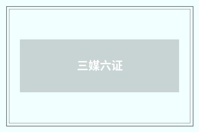 三媒六证