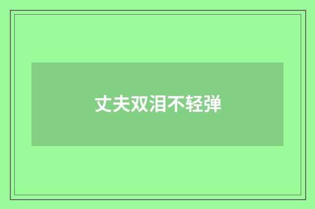 丈夫双泪不轻弹