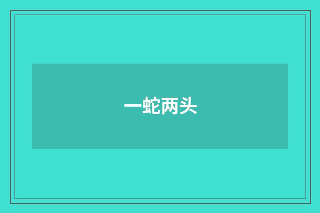 一蛇两头