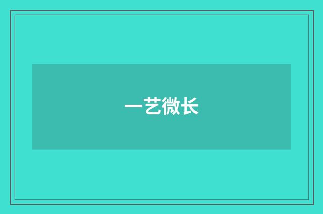 一艺微长