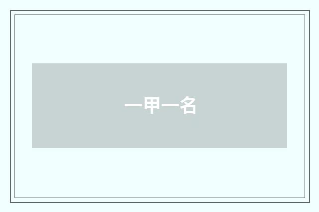 一甲一名