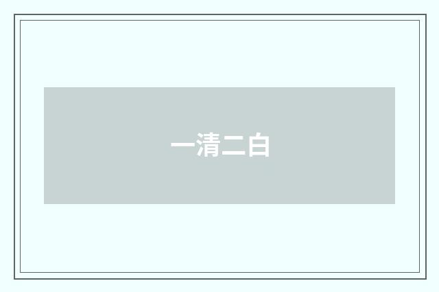 一清二白