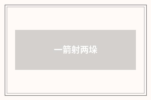 一箭射两垛