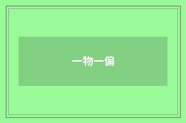 一物一偏