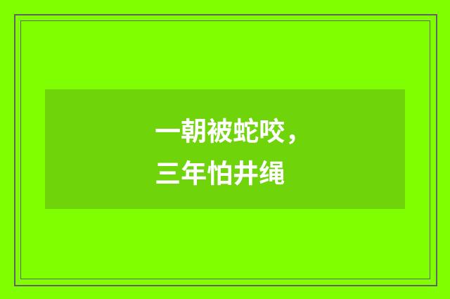 一朝被蛇咬，三年怕井绳