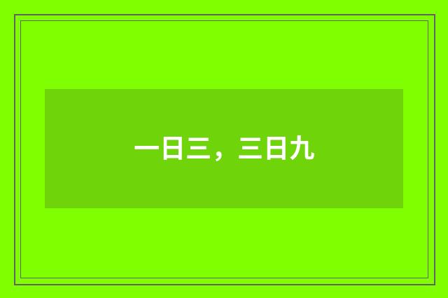 一日三，三日九