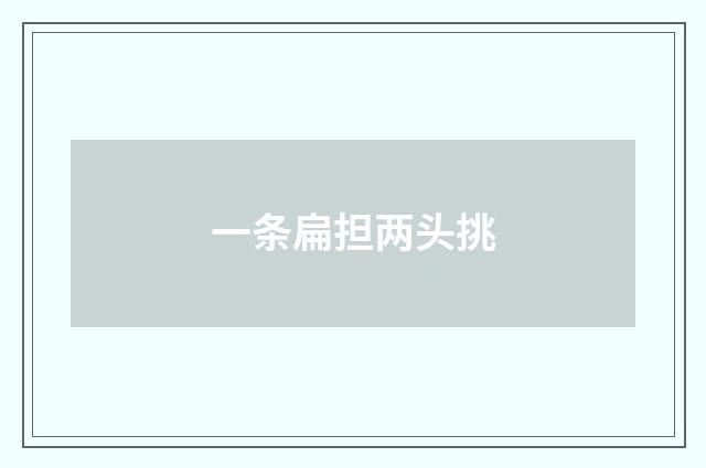 一条扁担两头挑