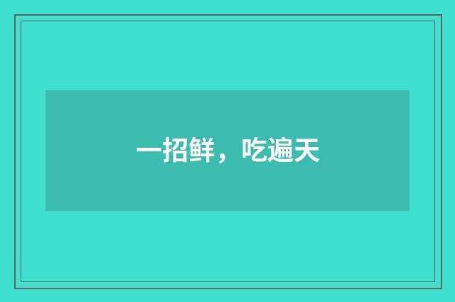 一招鲜，吃遍天