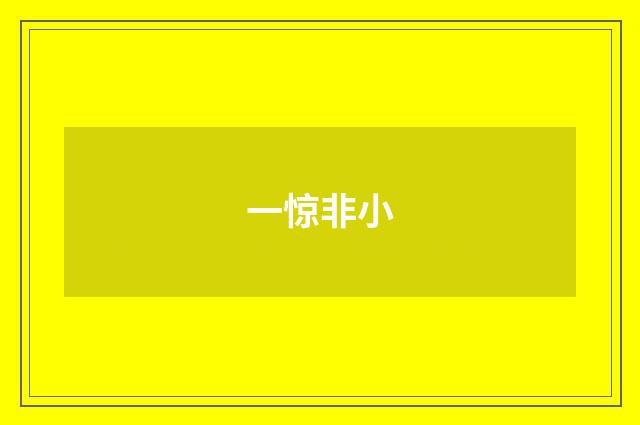 一惊非小