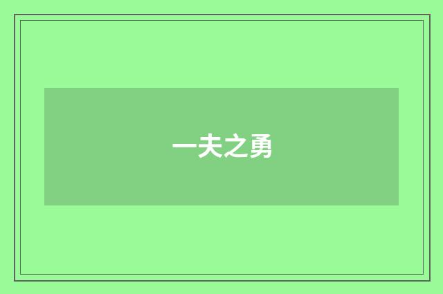 一夫之勇