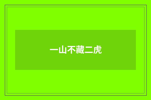 一山不藏二虎