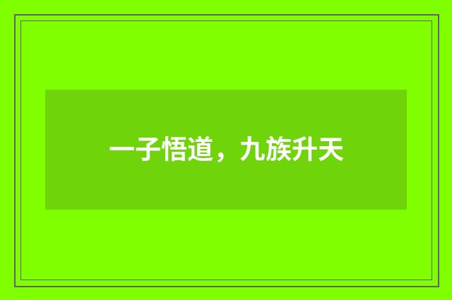 一子悟道，九族升天