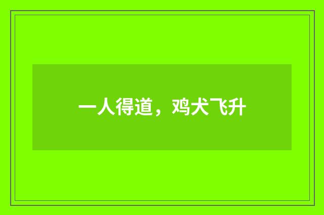 一人得道，鸡犬飞升