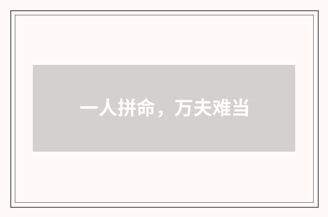 一人拼命，万夫难当
