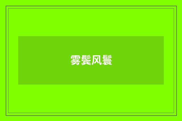 雾鬓风鬟