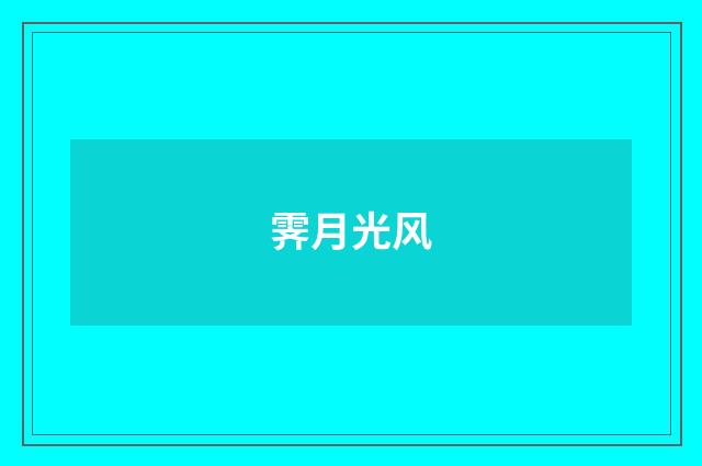霁月光风