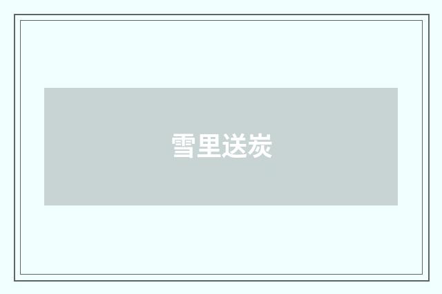 雪里送炭