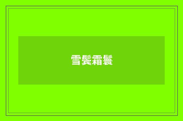 雪鬓霜鬟
