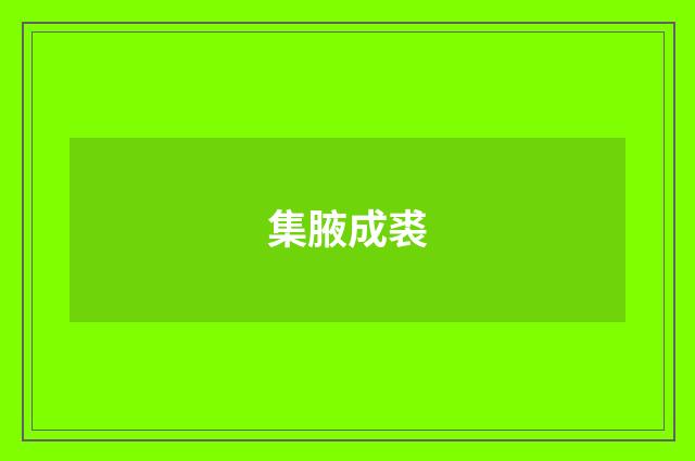 集腋成裘