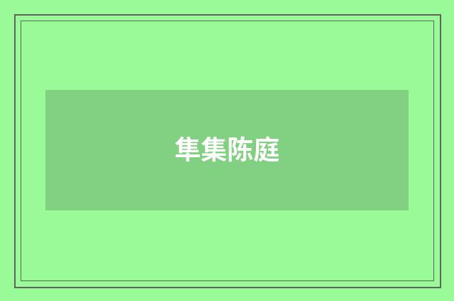 隼集陈庭