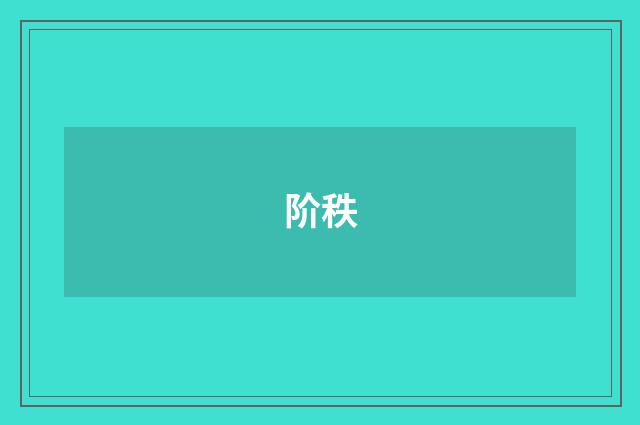 阶秩