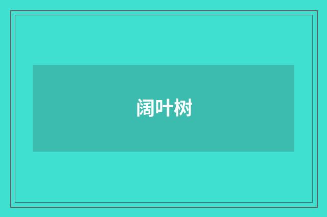 阔叶树