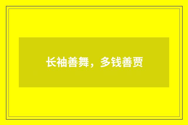 长袖善舞，多钱善贾