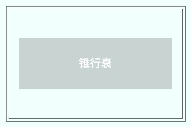 锥行衰