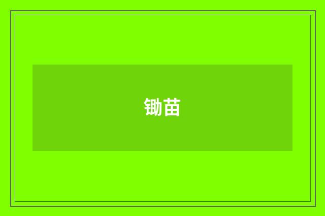 锄苗