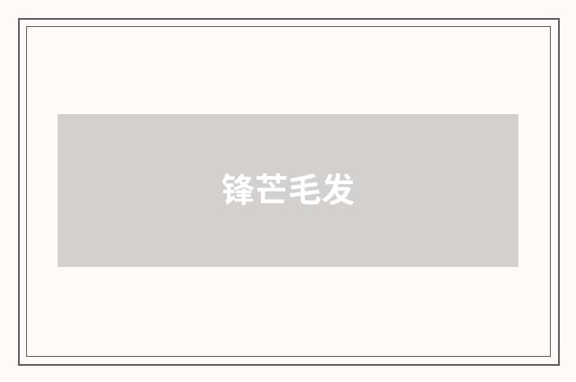 锋芒毛发