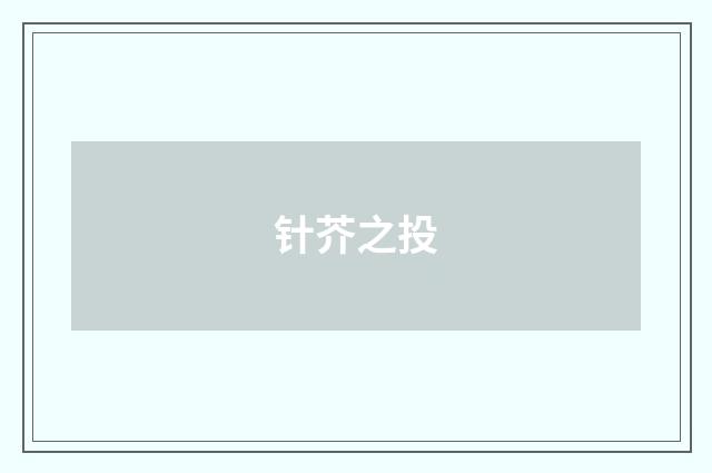 针芥之投