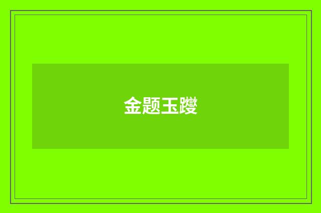 金题玉躞