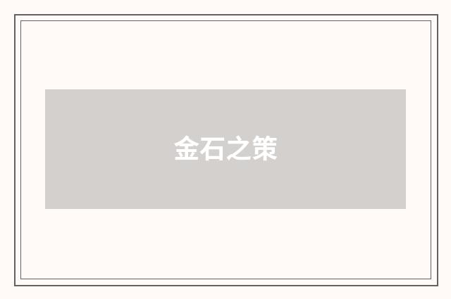 金石之策