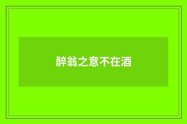 醉翁之意不在酒