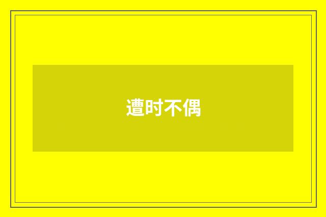 遭时不偶