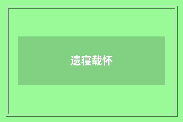 遗寝载怀