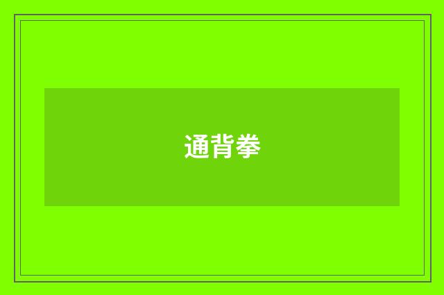 通背拳