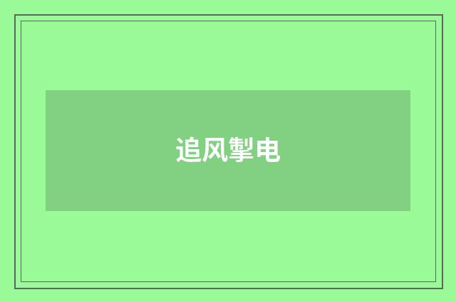 追风掣电