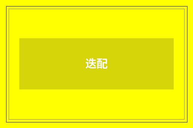 迭配