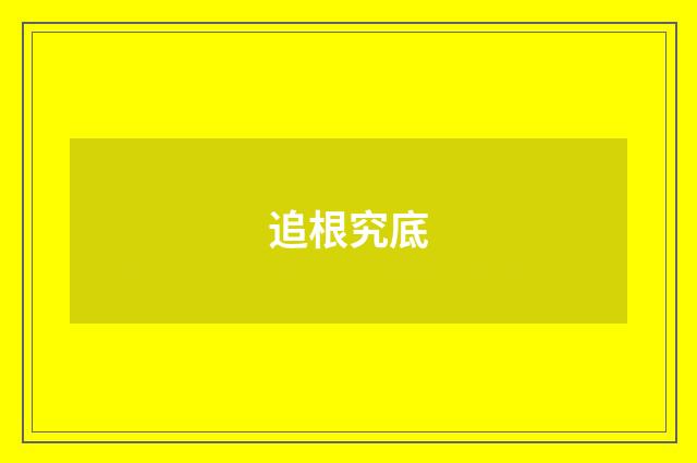 追根究底