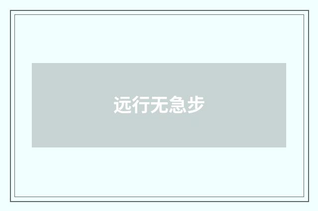 远行无急步