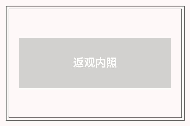 返观内照