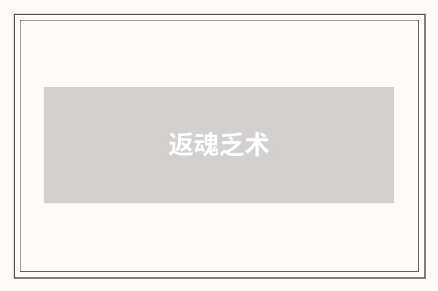返魂乏术