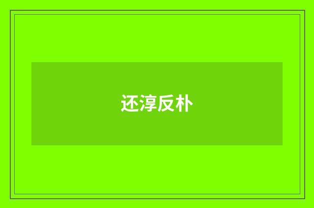 还淳反朴