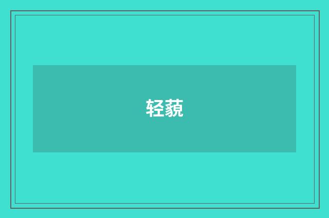 轻藐