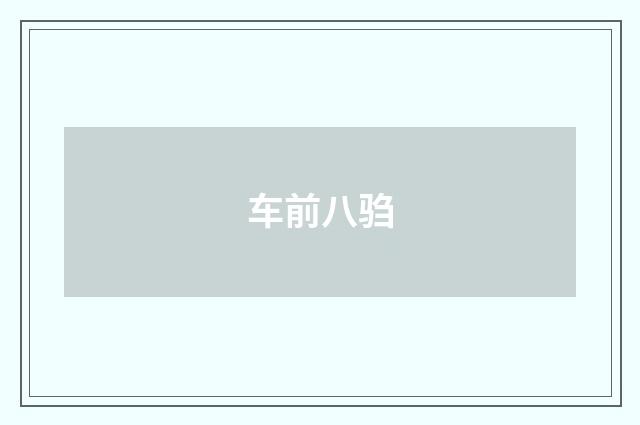 车前八驺