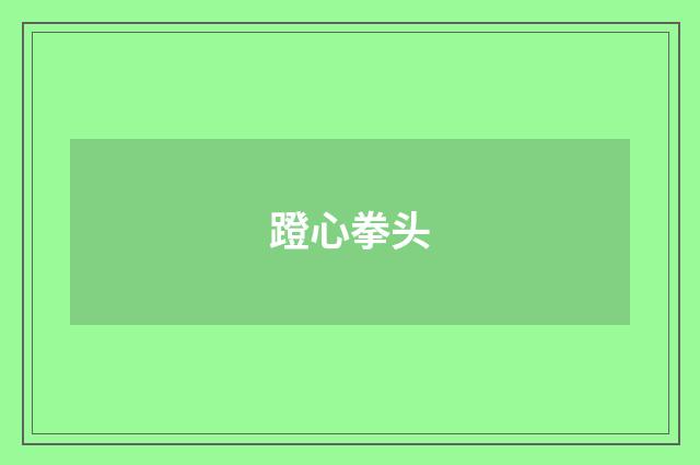 蹬心拳头