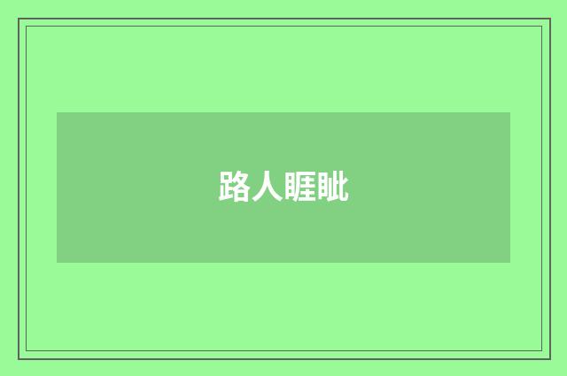 路人睚眦